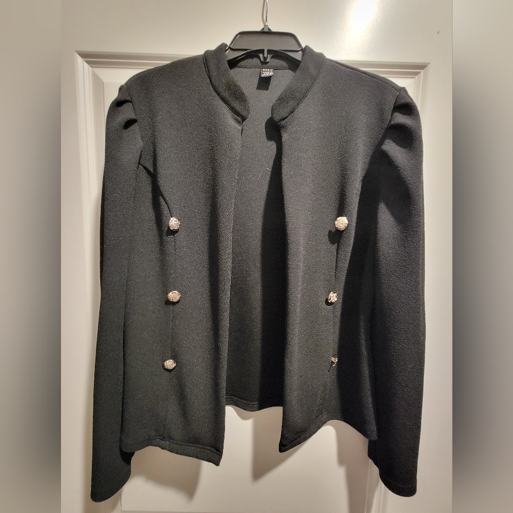 Elegant Black Double-Breasted Women's Jacket